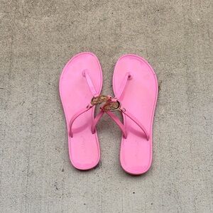 Lilly Pulitzer Pink Sandals with Gold Accents